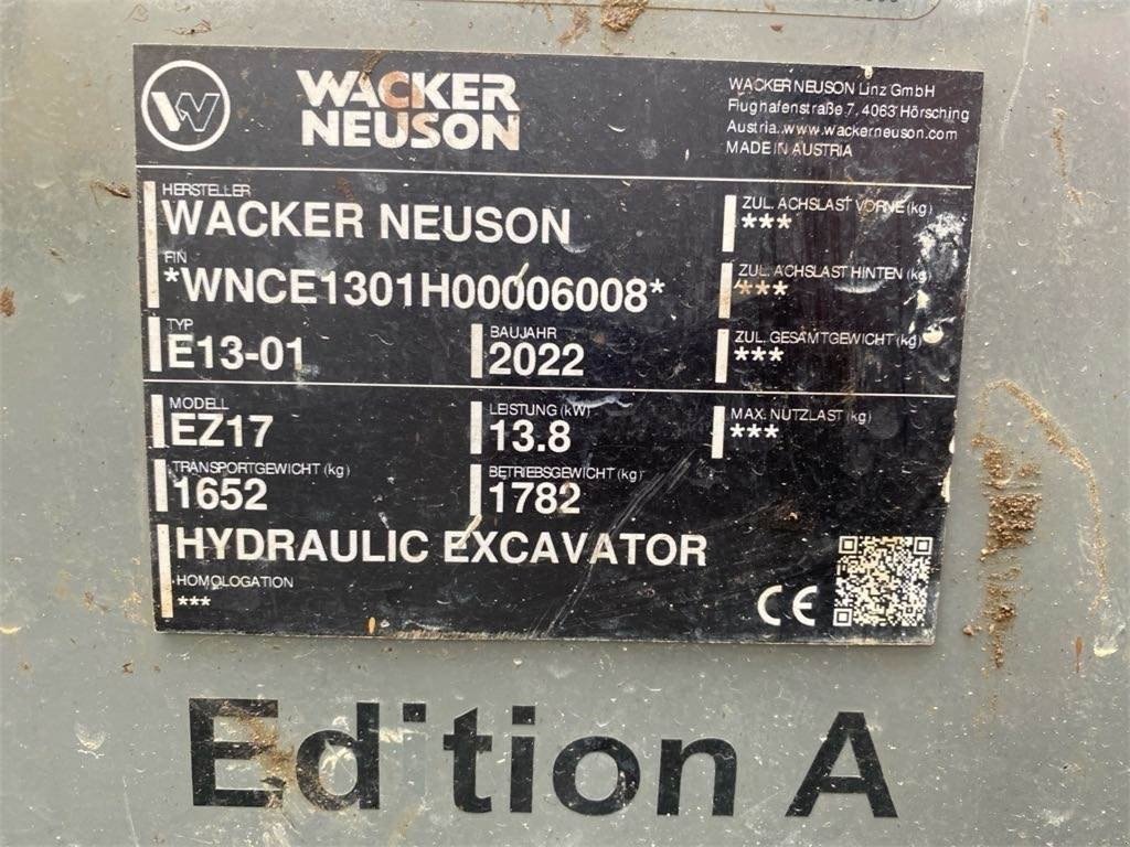 Bagger of the type Wacker Neuson EZ17, Gebrauchtmaschine in Neudrossenfeld (Picture 22)