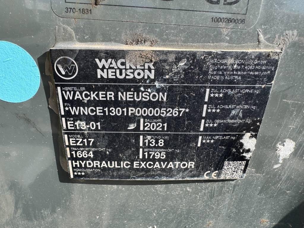 Bagger del tipo Wacker Neuson EZ17, Gebrauchtmaschine en Neudrossenfeld (Imagen 18)