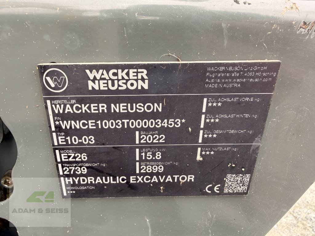 Bagger типа Wacker Neuson EZ26, Gebrauchtmaschine в Neudrossenfeld (Фотография 24)