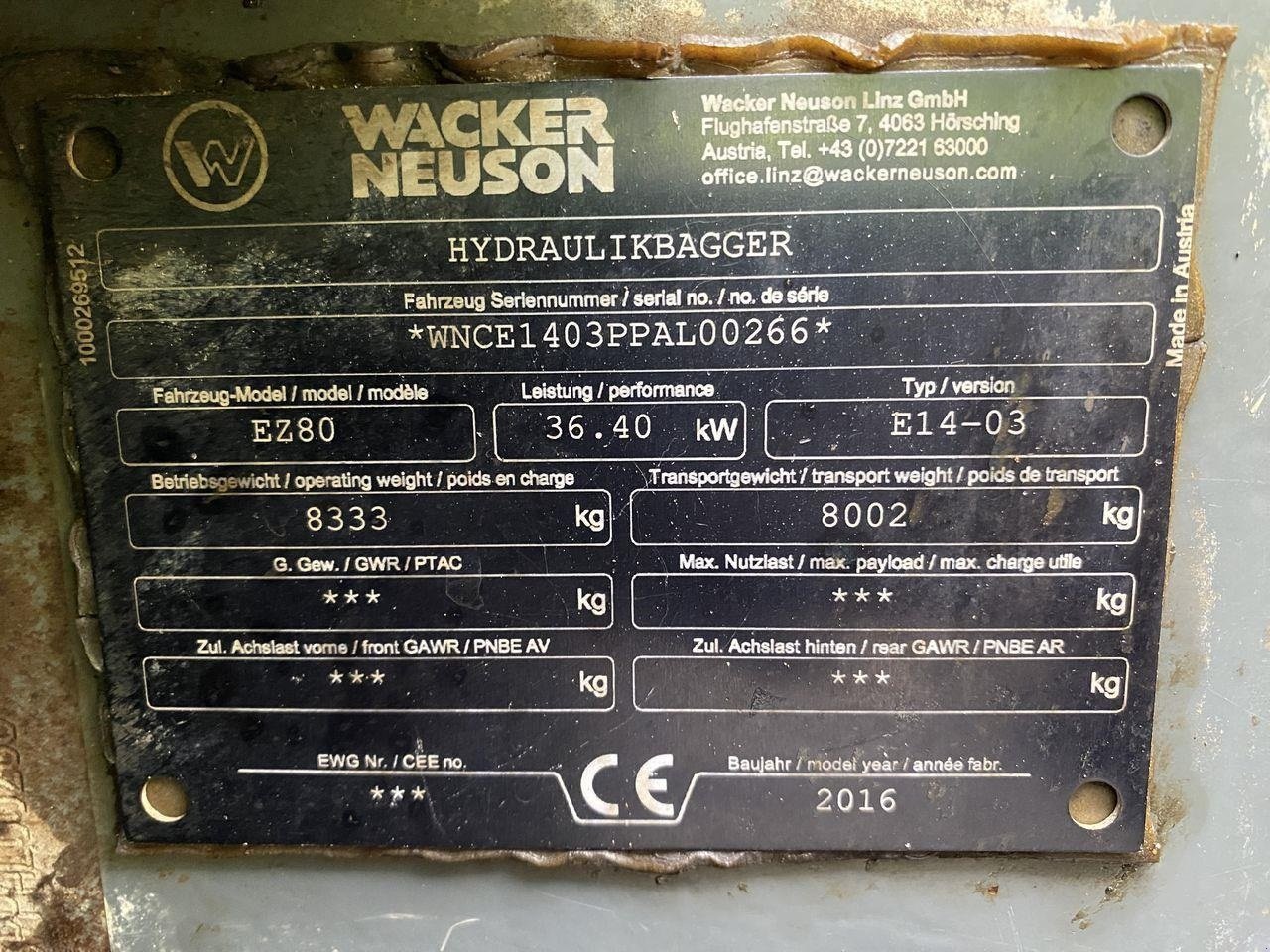 Bagger типа Wacker Neuson EZ80, Gebrauchtmaschine в Skive (Фотография 13)