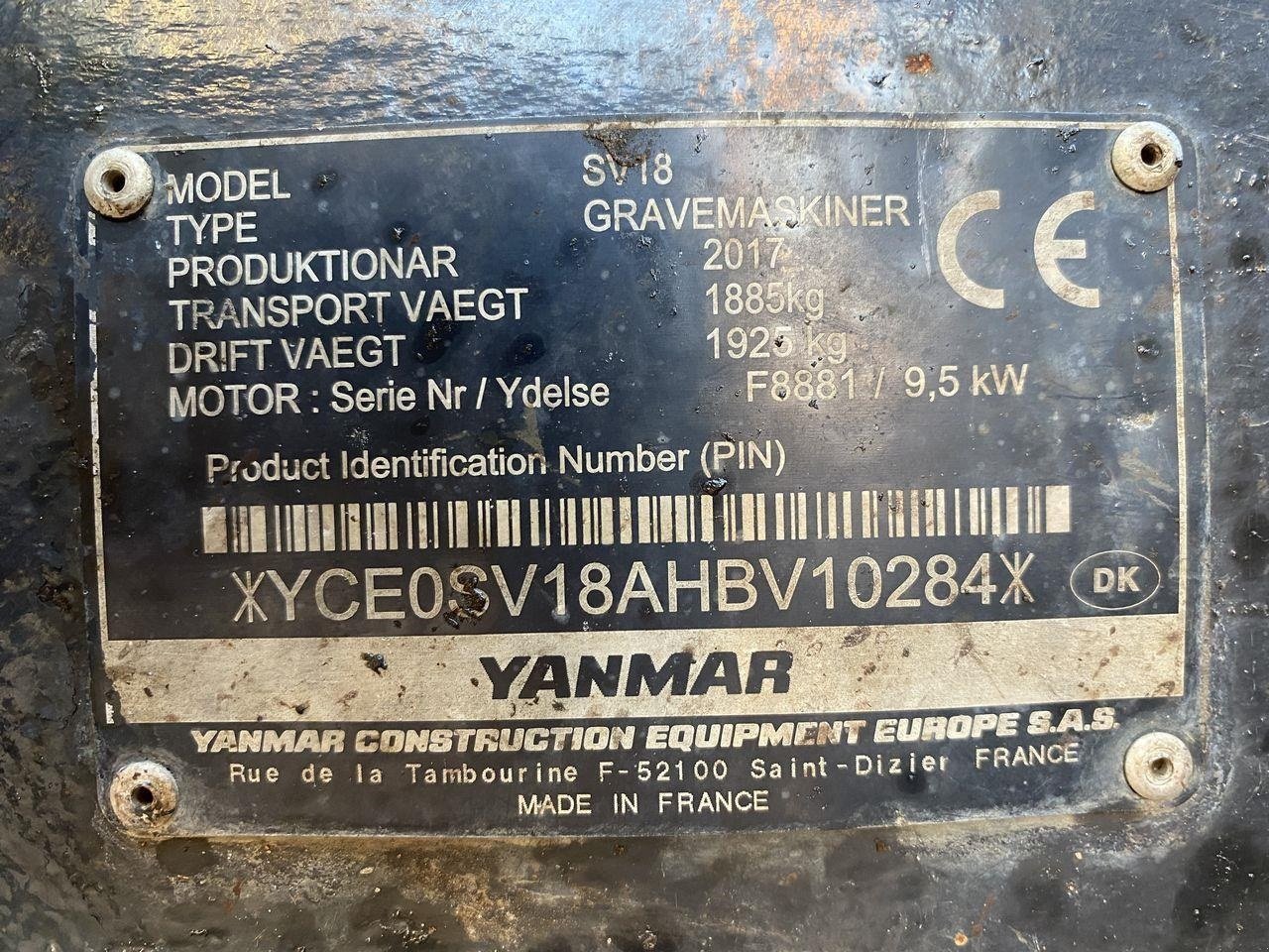 Bagger от тип Yanmar SV18, Gebrauchtmaschine в Skive (Снимка 11)