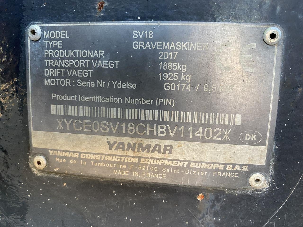 Bagger of the type Yanmar SV18, Gebrauchtmaschine in Skive (Picture 13)