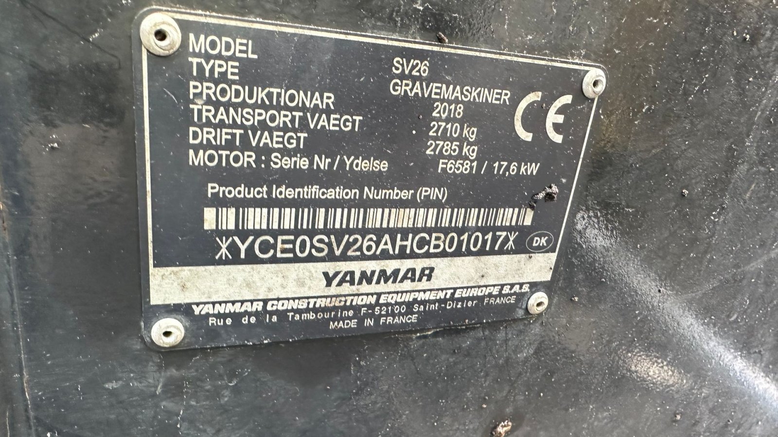 Bagger del tipo Yanmar SV26, Gebrauchtmaschine en Horsens (Imagen 5)