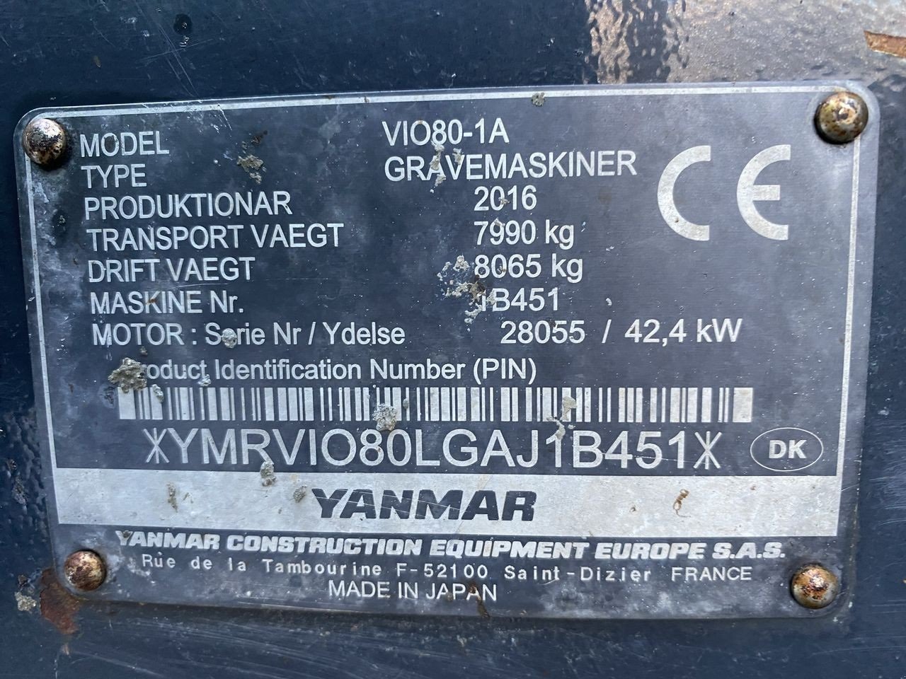 Bagger типа Yanmar VIO 80-1A, Gebrauchtmaschine в Skive (Фотография 13)