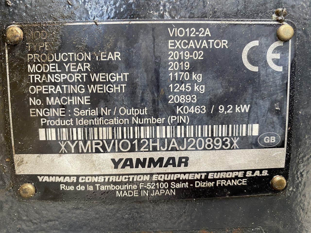 Bagger typu Yanmar VIO12, Gebrauchtmaschine v Skive (Obrázek 11)