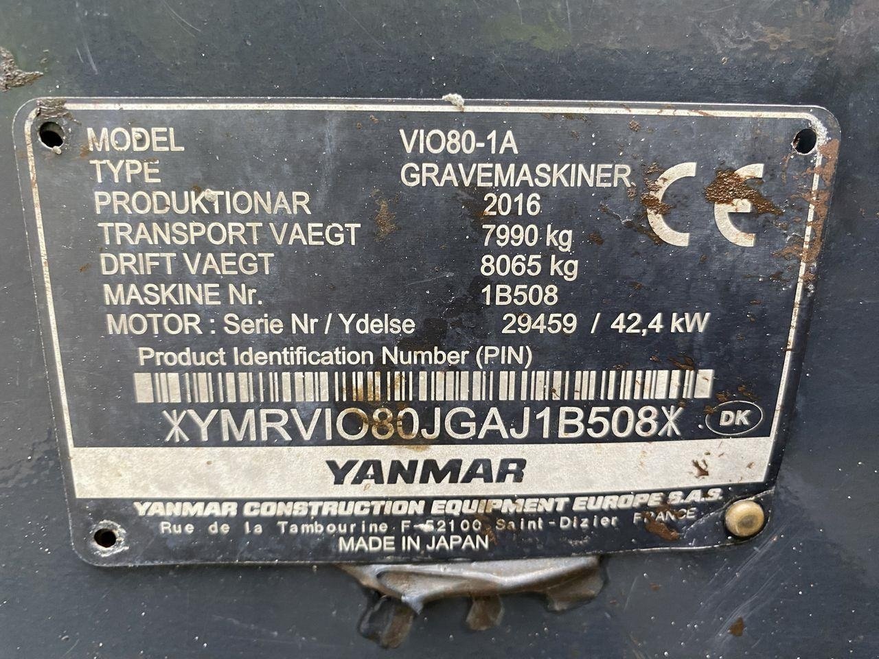 Bagger a típus Yanmar VIO80-1A, Gebrauchtmaschine ekkor: Skive (Kép 11)