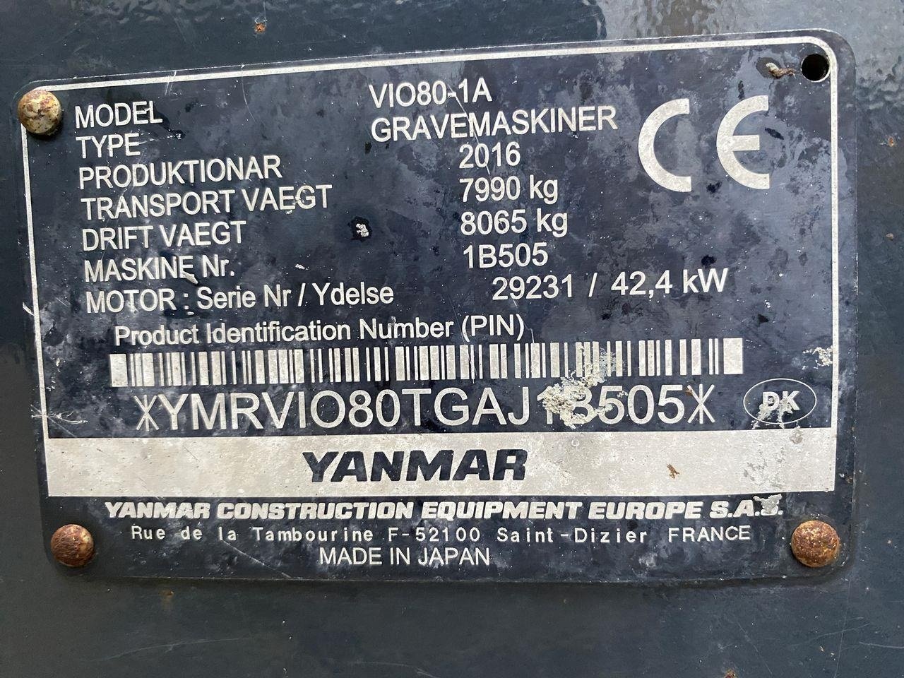 Bagger typu Yanmar VIO80-1A, Gebrauchtmaschine v Skive (Obrázek 13)