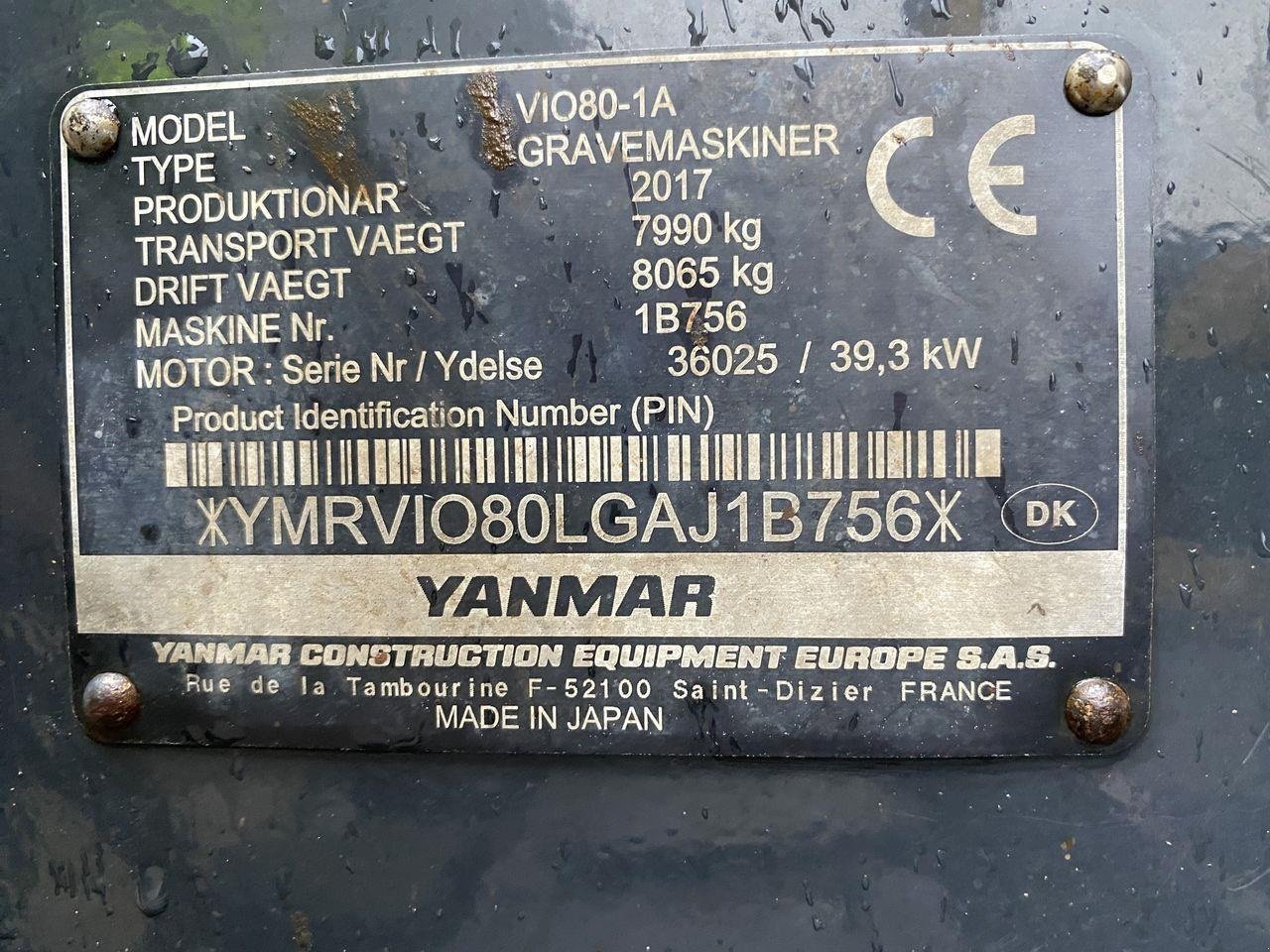 Bagger a típus Yanmar VIO80-1A, Gebrauchtmaschine ekkor: Skive (Kép 13)