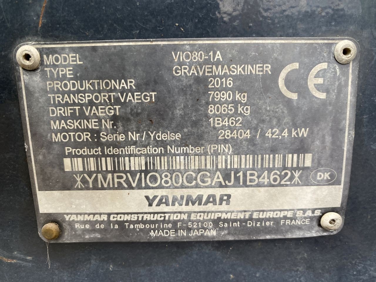 Bagger za tip Yanmar VIO80-1A, Gebrauchtmaschine u Skive (Slika 13)