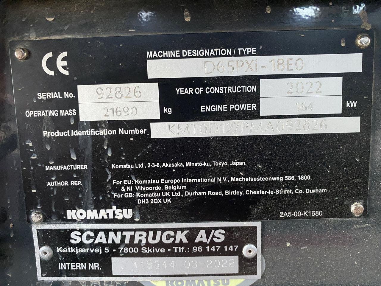 Baggerlader of the type Komatsu D65PXI-18EO, Gebrauchtmaschine in Skive (Picture 12)