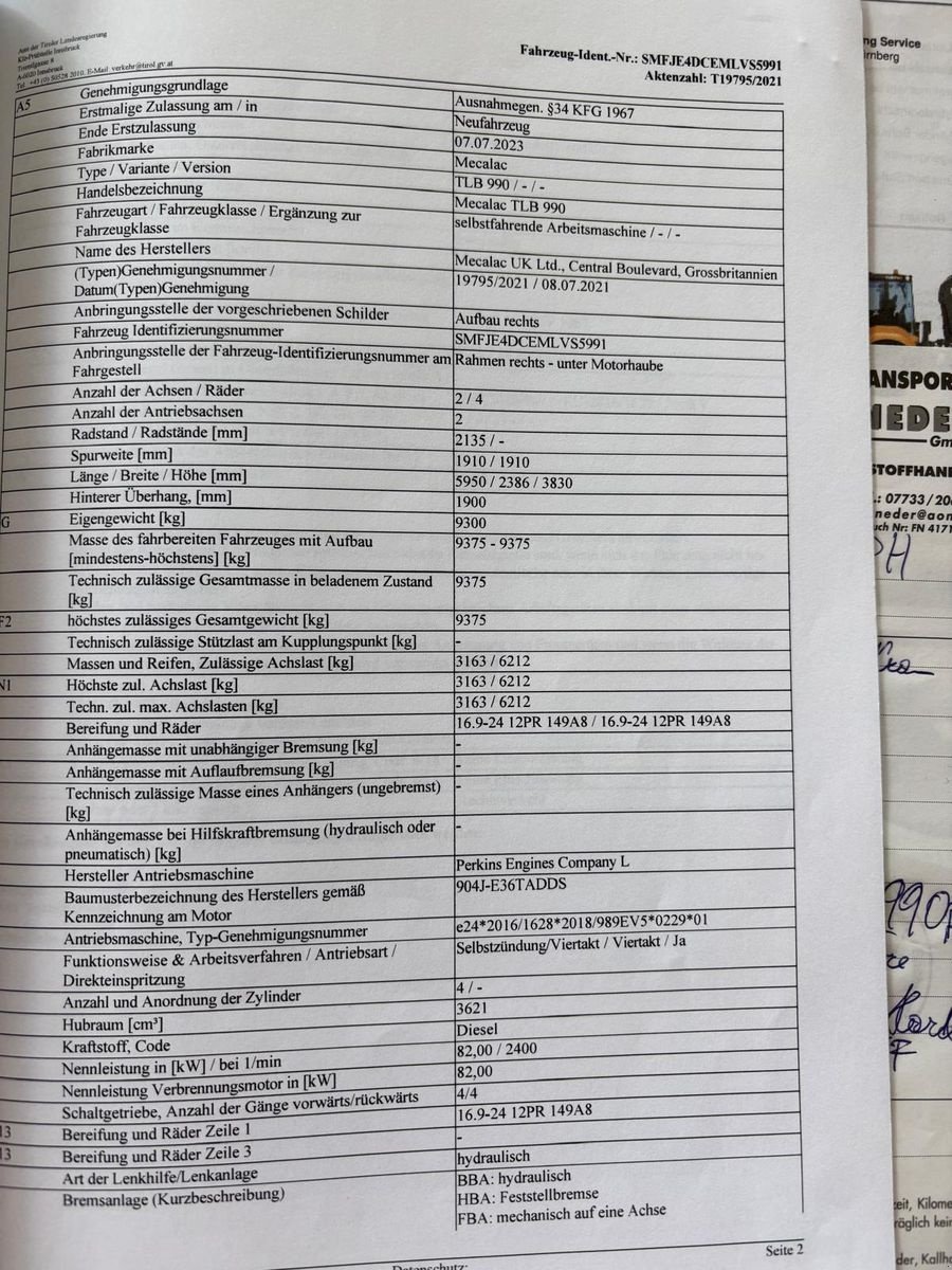 Baggerlader tipa Sonstige MECALAC TLB990, Gebrauchtmaschine u Gabersdorf (Slika 14)