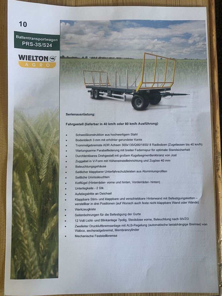 Ballensammelwagen del tipo WIELTON PRS-3S/S24-40km/h, Neumaschine In Gschwandt (Immagine 7)