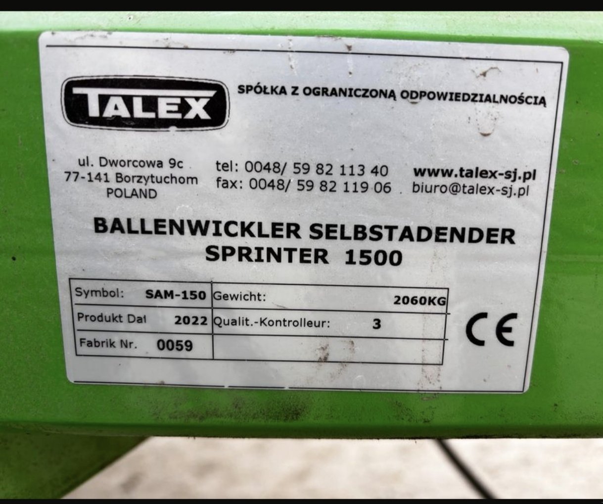 Ballenwickler del tipo Talex Sprinter 1500, Gebrauchtmaschine In Wisch (Immagine 2)