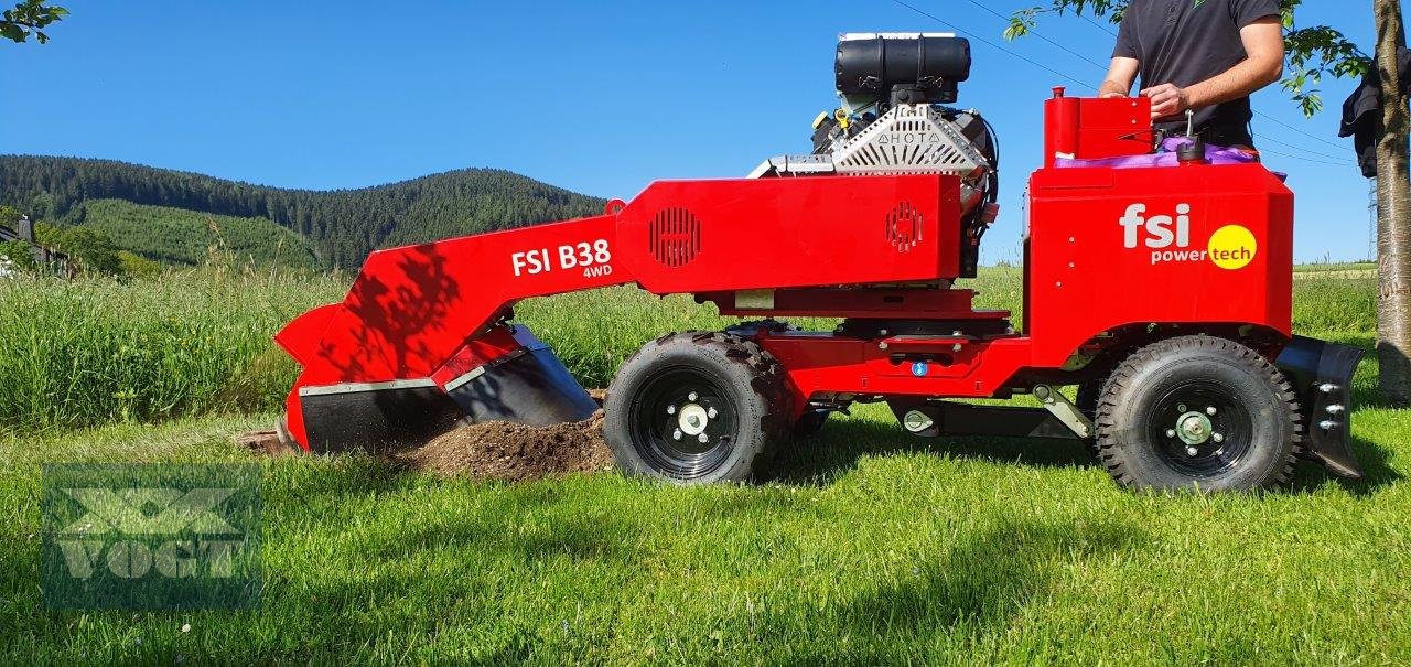 Baumstumpffräse des Typs FSI B38 4WD Stubbenfräse /Wurzelfräse mit Benzinmotor und Allradantrieb, Neumaschine in Schmallenberg (Bild 9)