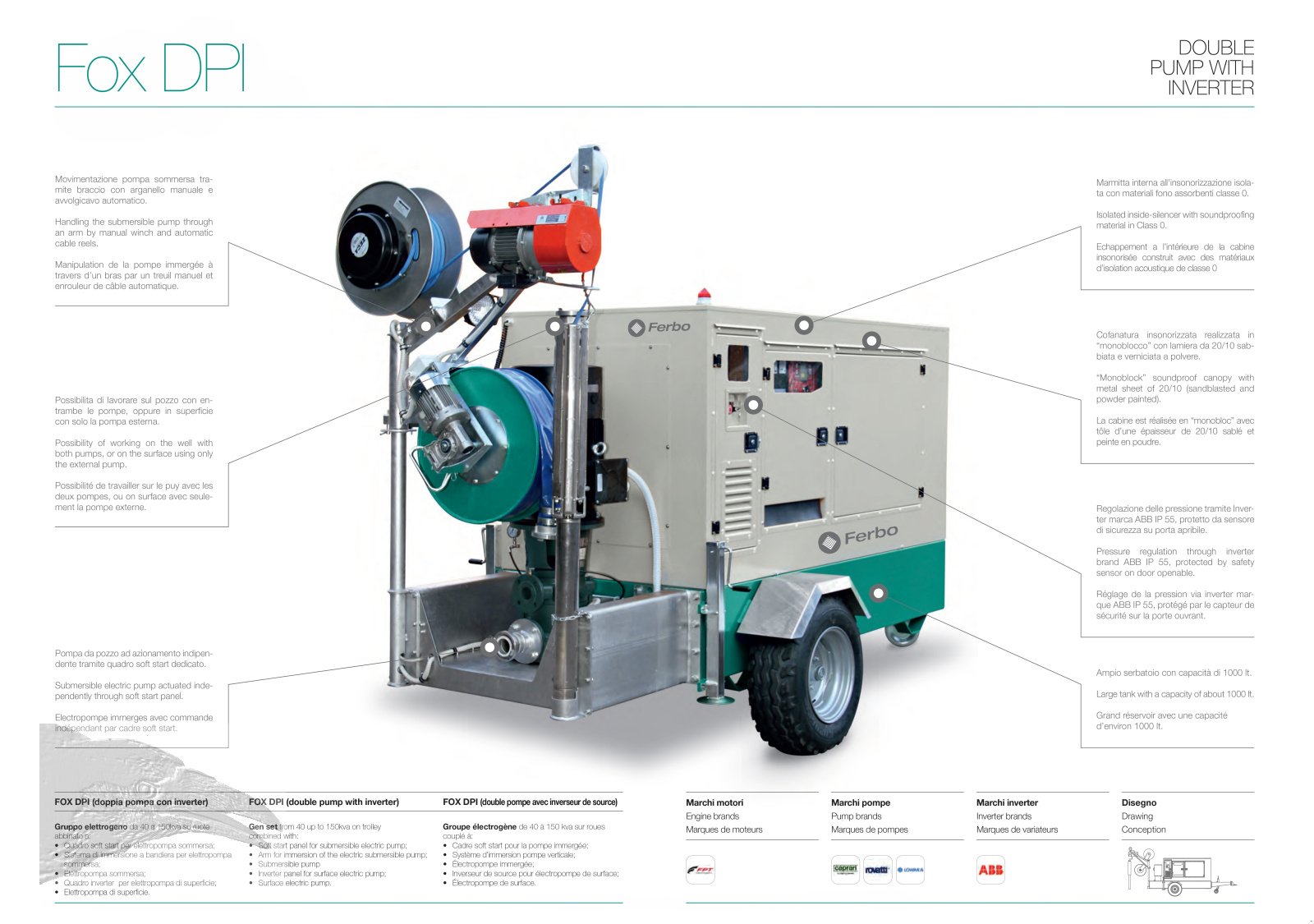 Beregnungsaggregat typu Ferbo FOX mit U-Pumpe 40KVA 50m3/h, Neumaschine v Südheide (Obrázek 1)
