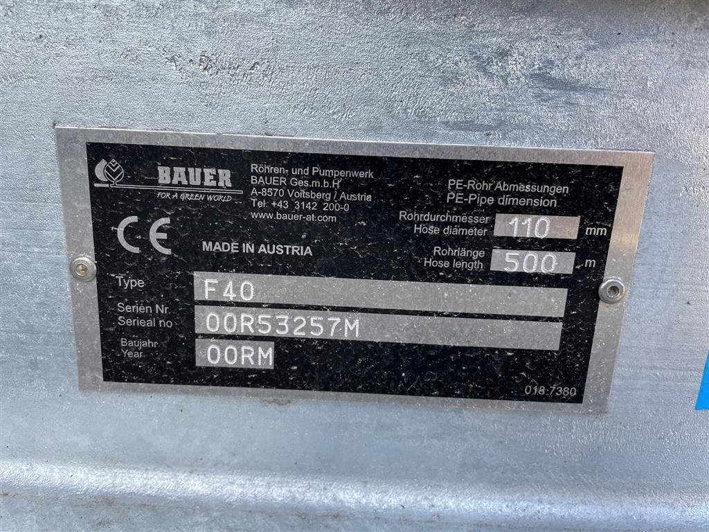 Beregnungsanlage des Typs Bauer F40 110x500, Gebrauchtmaschine in Tinglev (Bild 6)