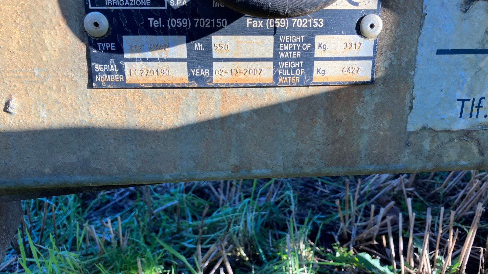 Beregnungsanlage Türe ait Ocmis 110 R4/2 480m ø110mm slange, Gebrauchtmaschine içinde Grindsted (resim 2)