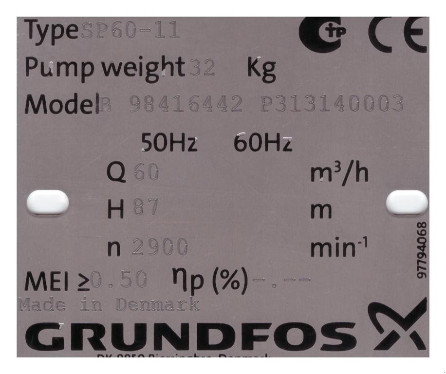 Beregnungspumpe tip GRUNDFOS SP60/11 - 25 HK, Gebrauchtmaschine in Tønder (Poză 3)