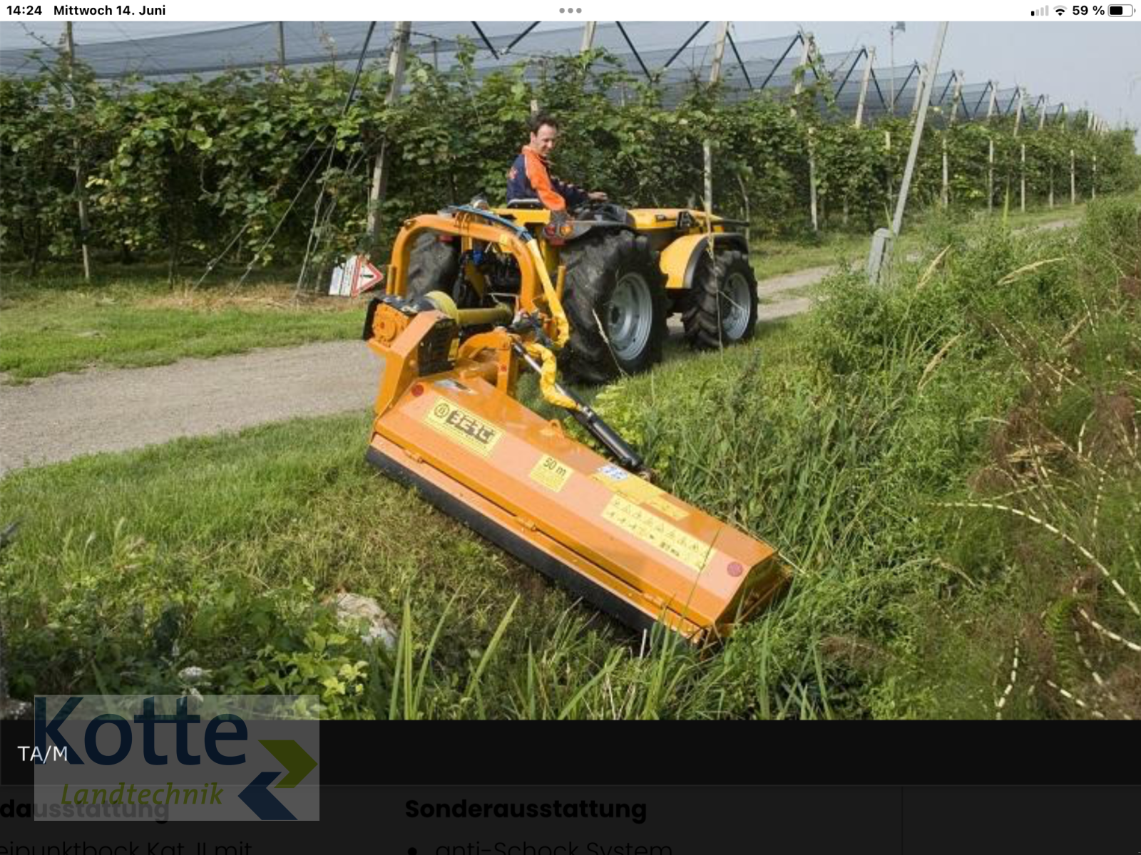 Böschungsmähgerät des Typs Berti TA/M 160, Neumaschine in Rieste (Bild 2)