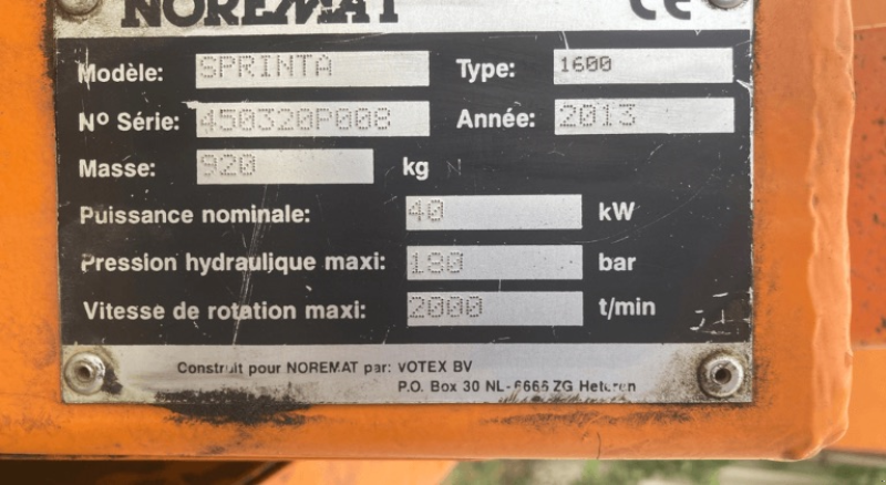 Böschungsmähgerät des Typs Noremat SPRINTA 1600, Gebrauchtmaschine in CORMENON (Bild 4)