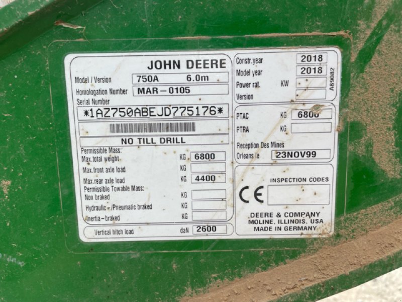 Direktsaatmaschine a típus John Deere 750 A 6 M., Gebrauchtmaschine ekkor: CHEVILLON  (MAIZEROY) (Kép 8)