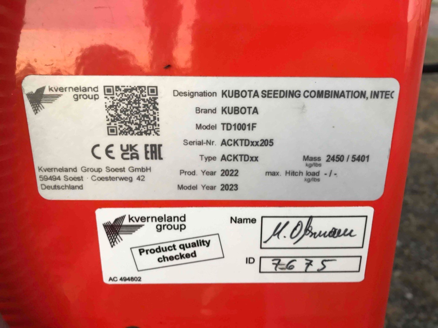 Direktsaatmaschine za tip Kubota Semoir à grains TD1601F Kubota, Gebrauchtmaschine u SAINT CLAIR SUR ELLE (Slika 3)