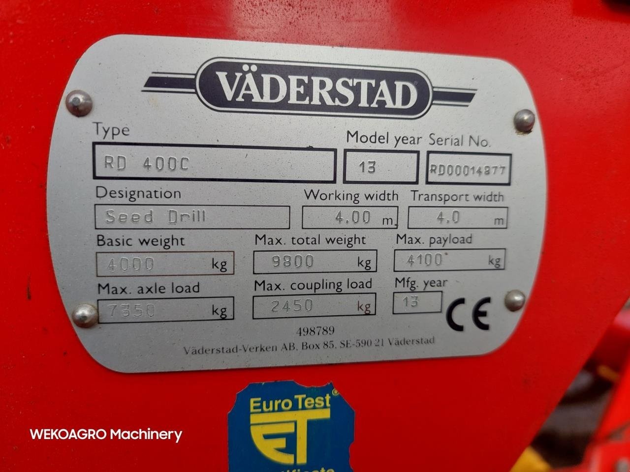 Direktsaatmaschine типа Väderstad RAPID 400 C Super XL, Gebrauchtmaschine в Hammel (Фотография 16)