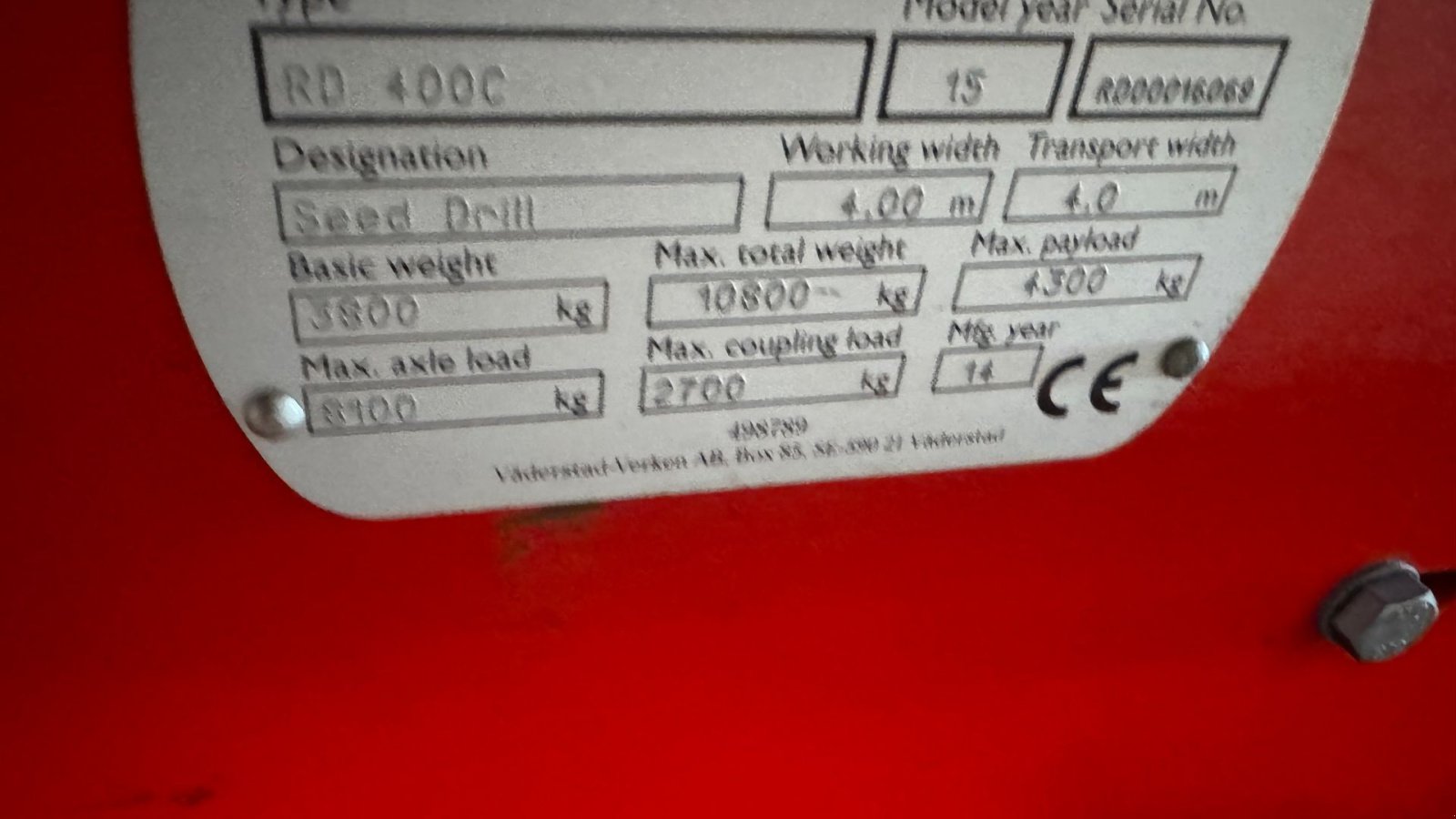 Direktsaatmaschine typu Väderstad RAPID RD 400C, Gebrauchtmaschine v Ringe (Obrázek 9)