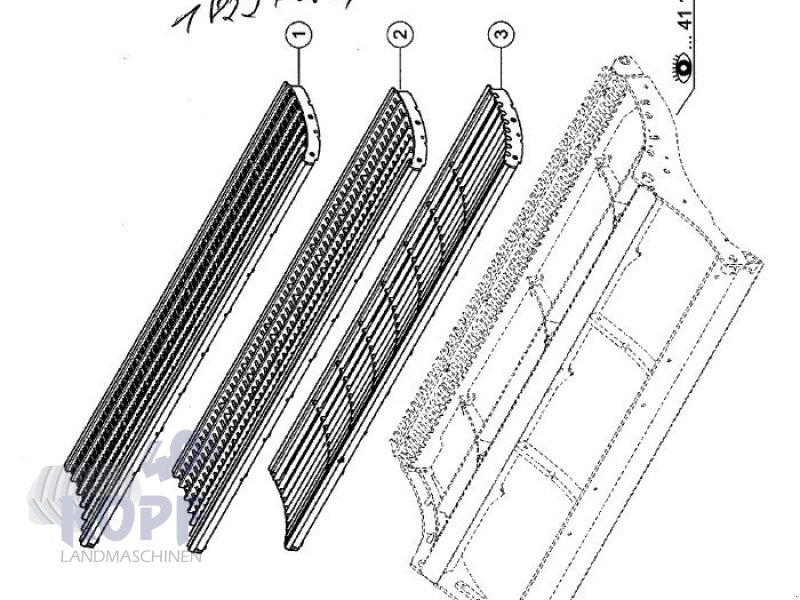 Dreschwerk des Typs CLAAS Dreschkorb Getreide 3e Trommel Claas Lexion 6600-8900, Gebrauchtmaschine in Schutterzell (Bild 1)