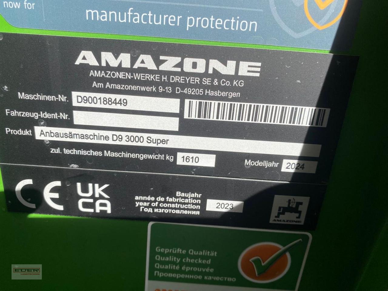 Drillmaschine tip Amazone D9 3000 Super, Neumaschine in Tuntenhausen (Poză 10)