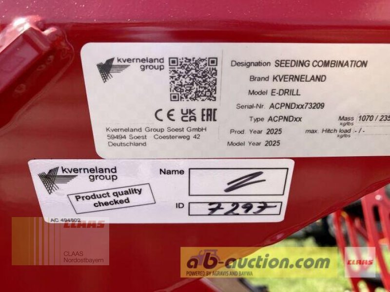 Drillmaschine of the type Kverneland E-DRILL COMPACT, Gebrauchtmaschine in Altenstadt a.d. Waldnaab (Picture 5)