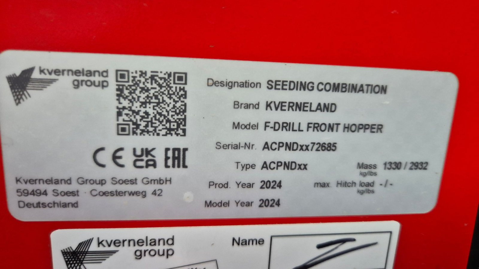 Drillmaschine del tipo Kverneland F-Drill fronttank med hjulpakker, Gebrauchtmaschine In Skjern (Immagine 6)