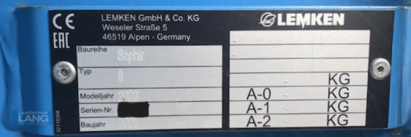 Drillmaschine des Typs Lemken Saphir 9/300, Neumaschine in Rottenburg (Bild 4)