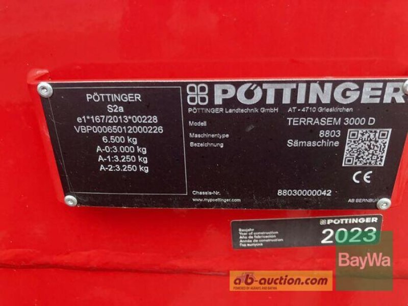 Drillmaschine a típus Pöttinger TERRASEM 3000 D, Gebrauchtmaschine ekkor: Bamberg (Kép 3)