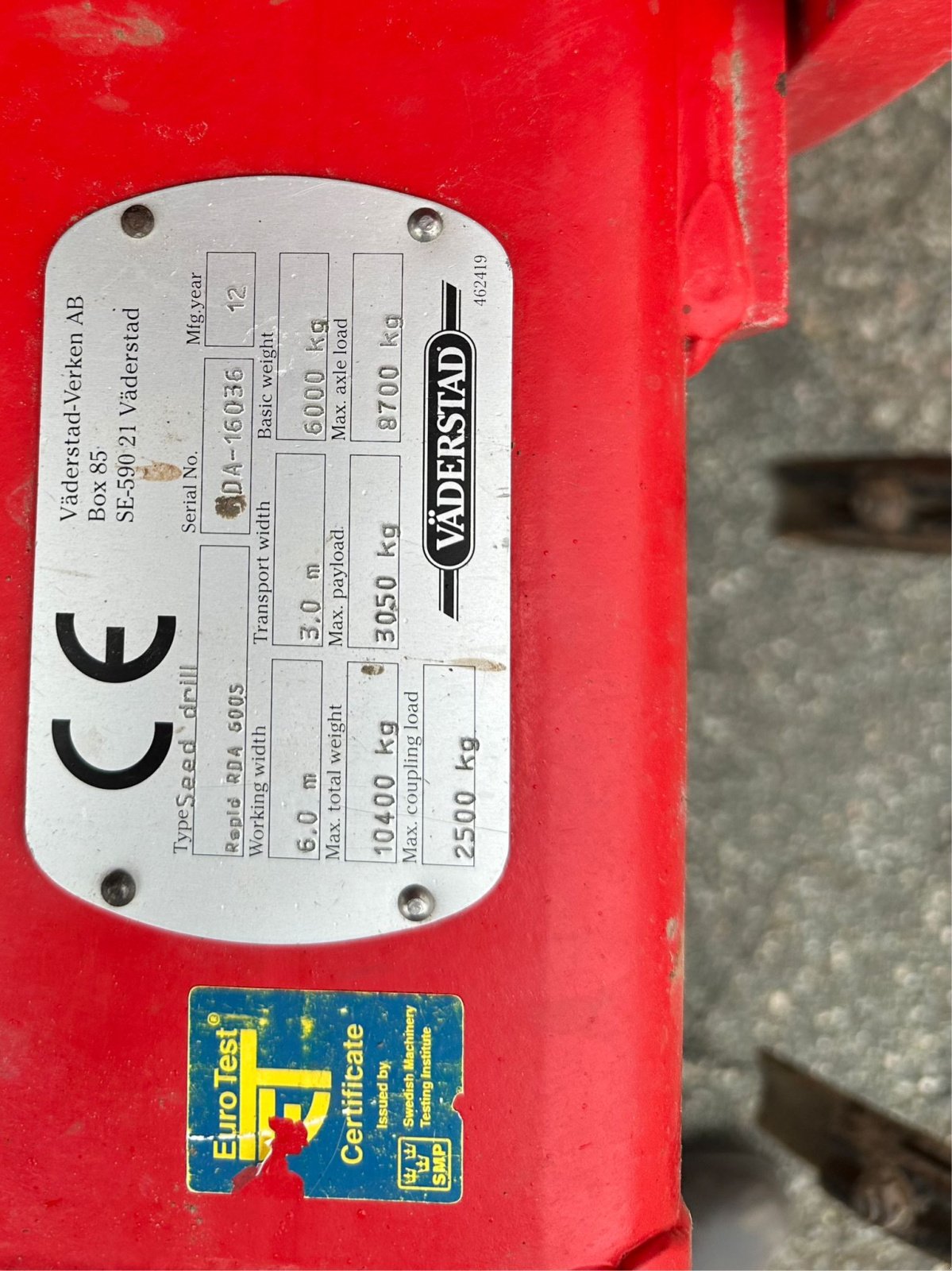 Drillmaschine del tipo Väderstad Rapid RDA 600S, Gebrauchtmaschine en Süderlügum (Imagen 5)