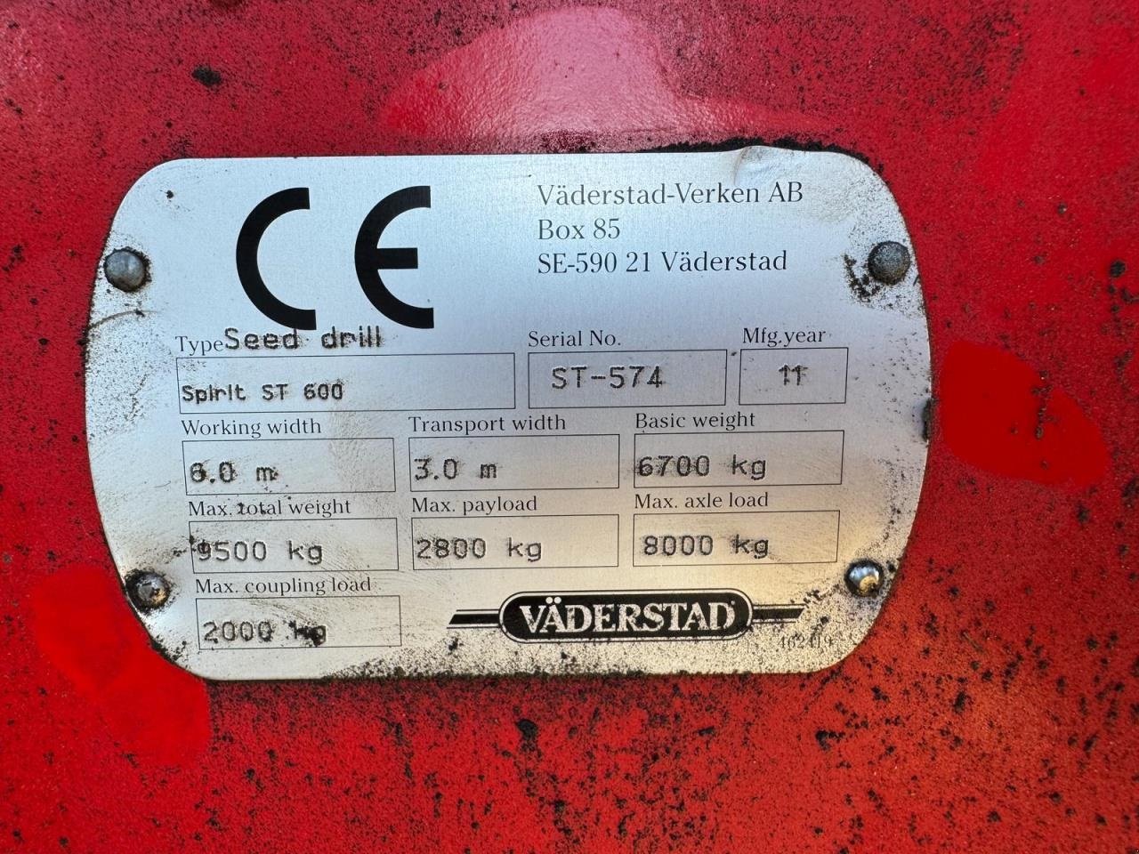 Drillmaschine typu Väderstad SPIRIT 600C, Gebrauchtmaschine v Videbæk (Obrázek 8)