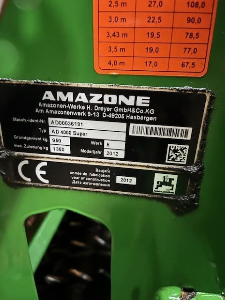 Drillmaschinenkombination typu Amazone AD/KE 4000, Gebrauchtmaschine w Maribo (Zdjęcie 12)