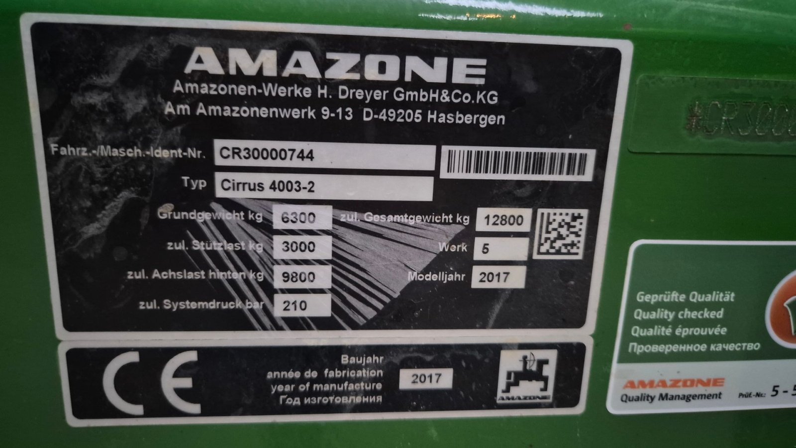 Drillmaschinenkombination типа Amazone Cirrus 4003-2 med opklap, kun 1100 hektar!, Gebrauchtmaschine в Skjern (Фотография 4)