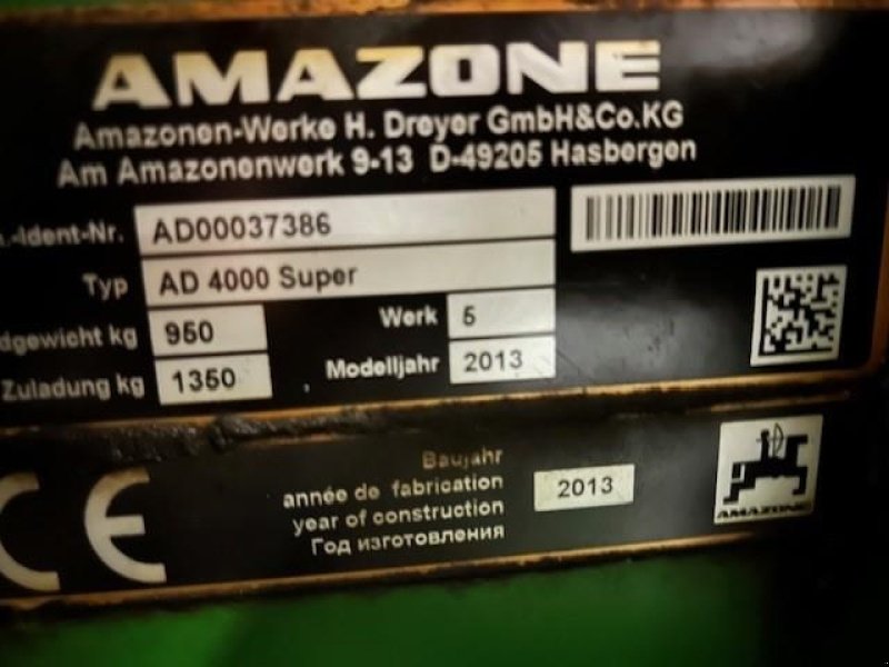 Drillmaschinenkombination tip Amazone KG 4000 SUPER AD4000, Gebrauchtmaschine in Rødding (Poză 8)