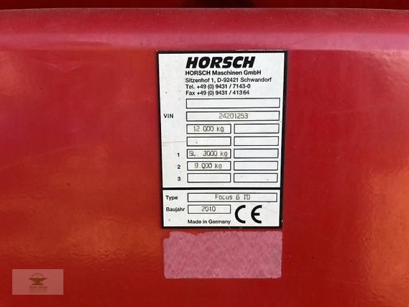 Drillmaschinenkombination del tipo Horsch Focus 6TD, Gebrauchtmaschine en Rubenow OT Groß Ernsthof (Imagen 11)