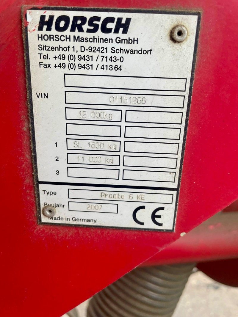 Drillmaschinenkombination tip Horsch Pronto 6KE Amazone KR ´14, Gebrauchtmaschine in Liebenwalde (Poză 3)