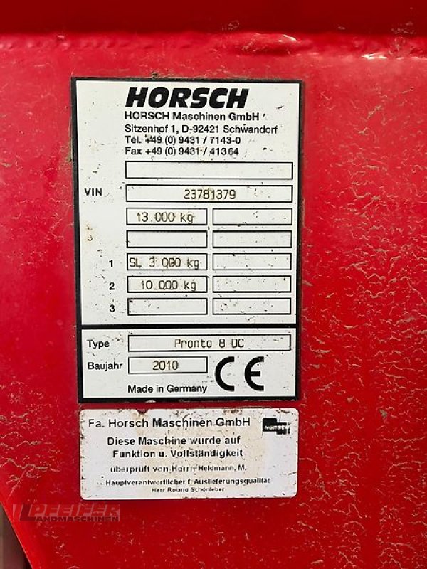 Drillmaschinenkombination del tipo Horsch Pronto 8 DC, Gebrauchtmaschine en Elleben OT Riechheim (Imagen 5)