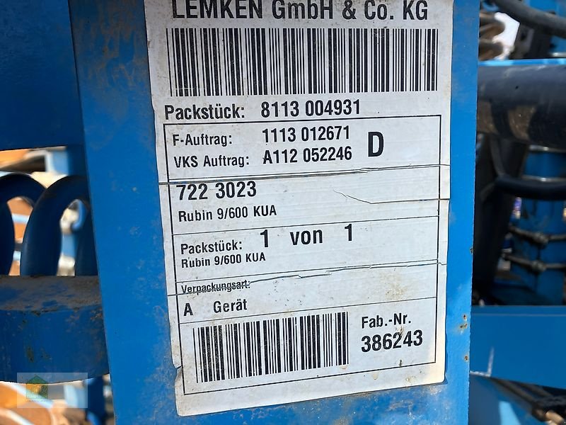 Drillmaschinenkombination of the type Lemken Rubin 9/600 KUA +Solitair 9/600 KA-DS, Gebrauchtmaschine in Salsitz (Picture 10)