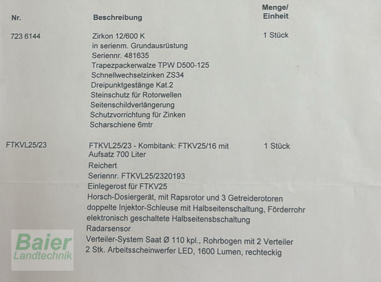 Drillmaschinenkombination of the type Lemken Zirkon 12/600, Gebrauchtmaschine in OBERNDORF-HOCHMOESSINGEN (Picture 3)