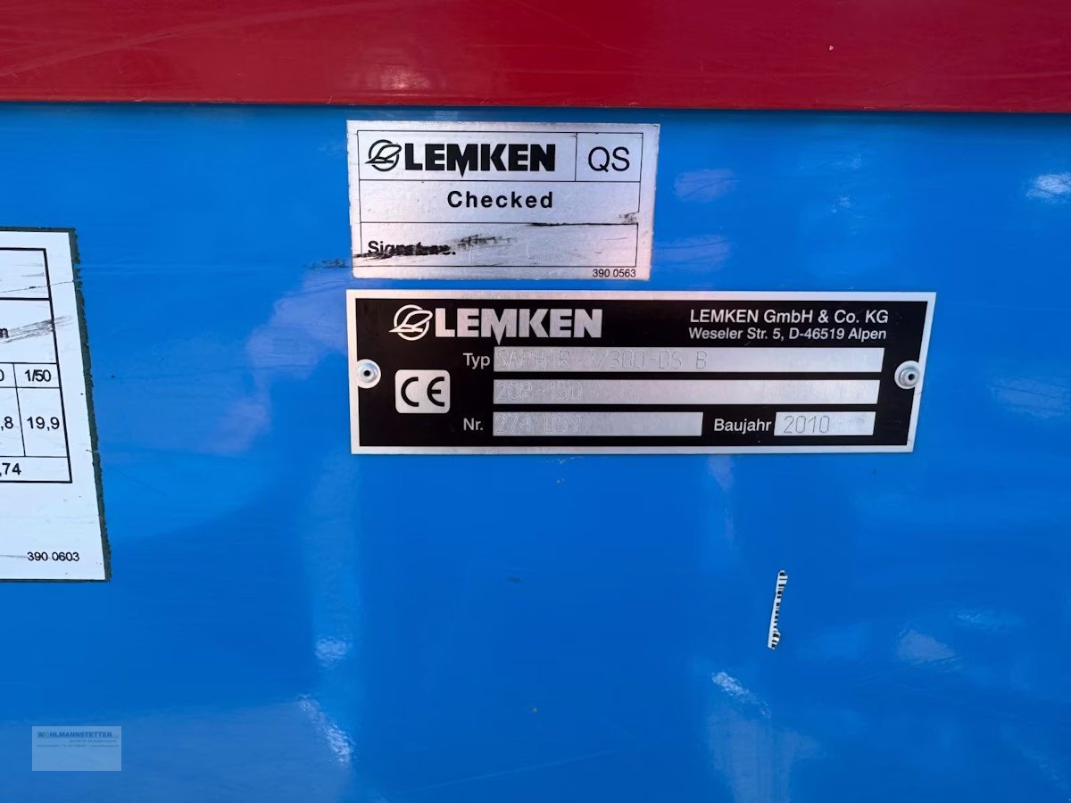 Drillmaschinenkombination Türe ait Lemken Zirkon 7/300 + Saphir 7/300, Gebrauchtmaschine içinde Unterdietfurt (resim 3)