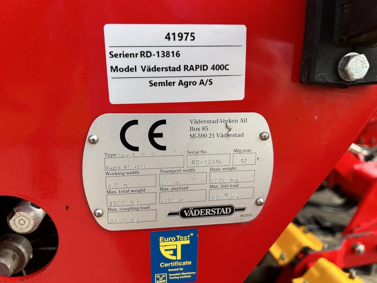 Drillmaschinenkombination типа Väderstad RAPID 400C, Gebrauchtmaschine в Bramming (Фотография 16)