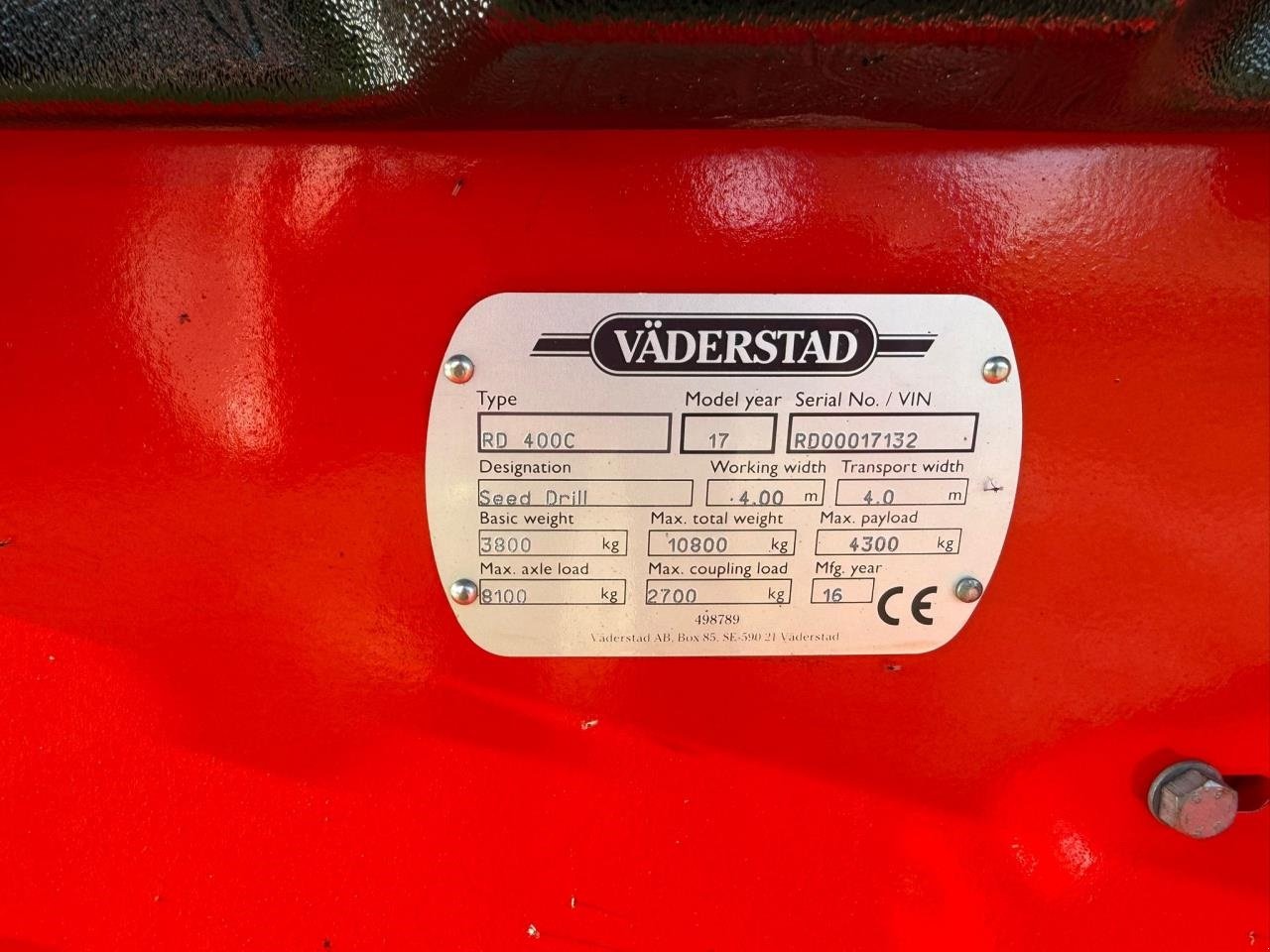 Drillmaschinenkombination a típus Väderstad RAPID 400C, Gebrauchtmaschine ekkor: Bramming (Kép 30)