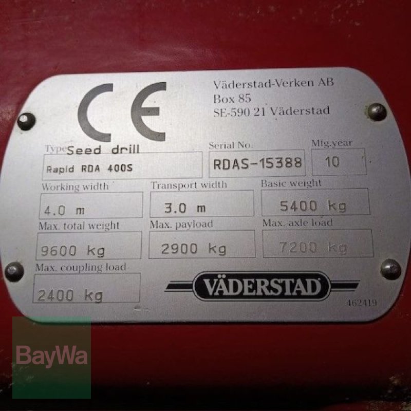 Drillmaschinenkombination des Typs Väderstad Rapid RDA 400 S, Gebrauchtmaschine in Vilsbiburg (Bild 9)