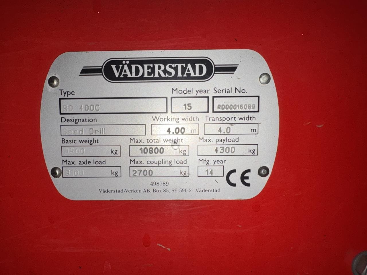Drillmaschinenkombination del tipo Väderstad RD 400 COMBI, Gebrauchtmaschine en Maribo (Imagen 8)