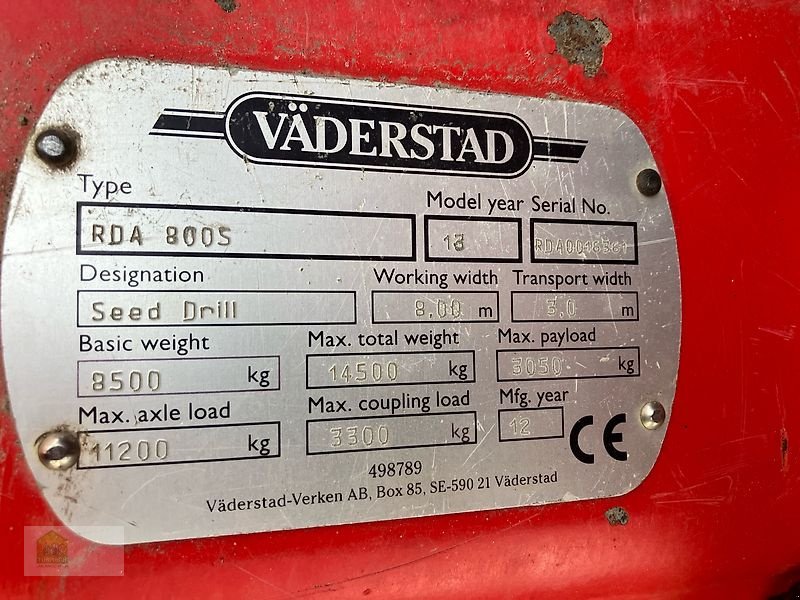 Drillmaschinenkombination tip Väderstad RDA 800 S *Saatflussüberwachung*, Gebrauchtmaschine in Salsitz (Poză 25)